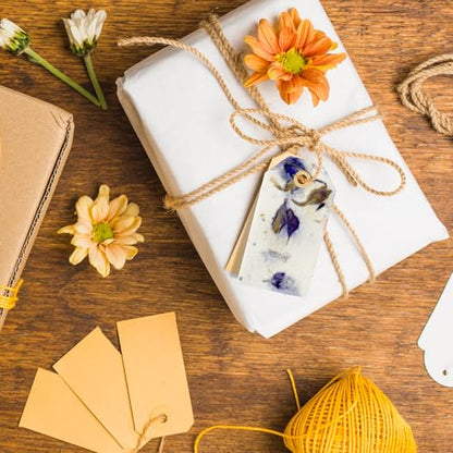 50 Purple Plantable Seed Paper Tags with Wildflower Seeds - style: 50 Purple Blank Tags