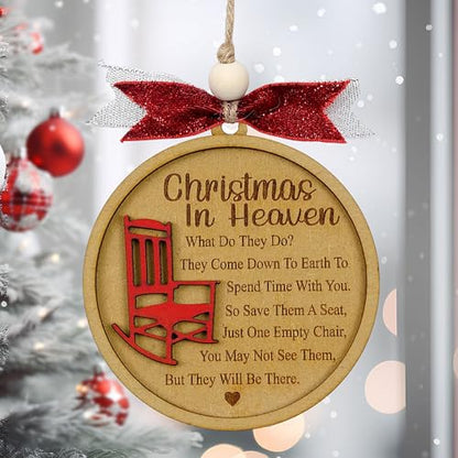 Christmas in Heaven with Chair Ornaments, Memorial Christmas Ornaments, Christmas Memorial Keepsake, for Grandma Grandpa Mom Dad. - style: Christmas in Heaven