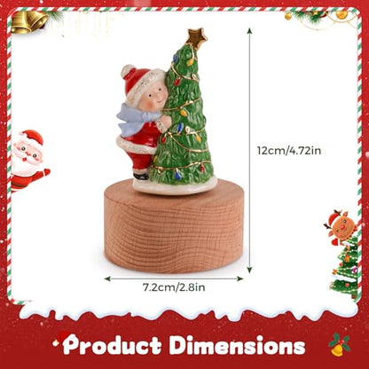 Music Box Figurine, Sculpted Hand-Painted Musical Figure Plays You are Jingle Bells Tune Christmas Anniversary, Birthday Gifts for Daughter Son Mom Dad Kids (Kid &Christmas Tree) - color: Kid & Christmas Tree