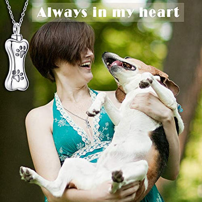 Aniu S925 Sterling Silver Urn Necklace Cremation Jewelry for Ashes - color: Pet Urn