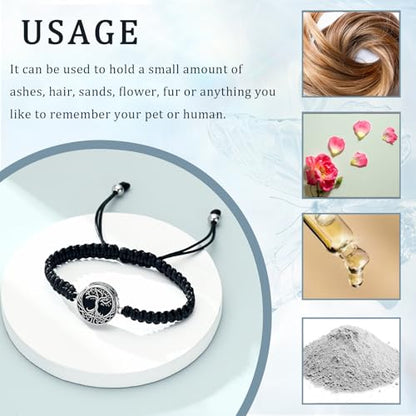 Imrsanl Tree of Life Urn Bracelet for Ashes for Women Men - color: Silver