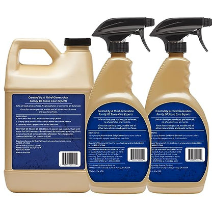 Granite Gold Daily Cleaner Spray Streak-Free Cleaning for Granite, Marble, Travertine, Quartz, Natural Stone Countertops, and Floors, 112 Fl Oz Value Pack - size: 112 Fl Oz (Pack of 1)