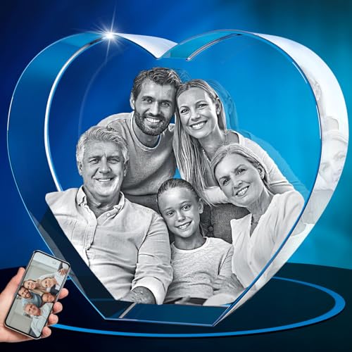 ArtPix 3D Crystal Photo, Personalized Gifts for Women, Wife, Her, Him, Men, Mom, Great Customized Gift With Your Own Photo - Anniversary, Wedding, Birthday - Custom Glass 3D Laser Etched Picture Frame - size: Xlarge