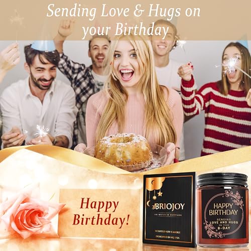 Birthday Gifts for Women Men - Sending Love Hugs Bday Candle for Her Him - 16th18th 21st 30th 40th 50th Happy Birthday Candle Gift for Sister Mom Wife Friends - Jasmine Relaxing Soy Spa Candle - color: Happy Bday-Hug