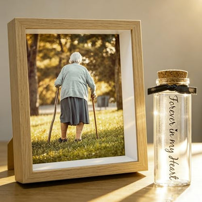Memorial Gift Picture Frame for Loss of Loved One, Mother, Father, Grandpa, Grandma，Friend,In Loving Memory Keepsake Frame, Bereavement Sympathy Gifts (Wood) - color: Wood