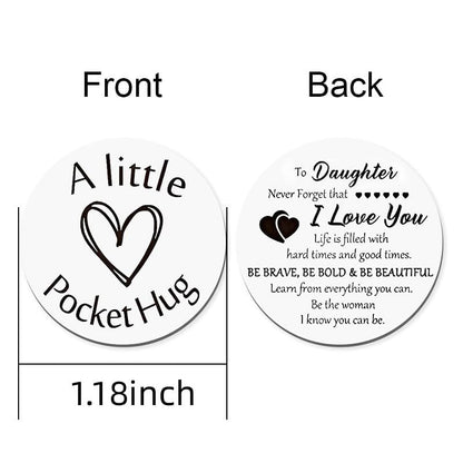 Daughter Birthday Gift from Mom Dad, To Daughter Inspirational Gifts, I Love You Daughters Pocket Hug Keychain Presents for Daughter in law Christmas Graduation Wedding Gift for Women Girls - color: To Daughter