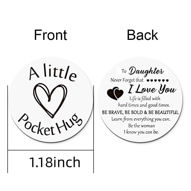 Daughter Birthday Gift from Mom Dad, To Daughter Inspirational Gifts, I Love You Daughters Pocket Hug Keychain Presents for Daughter in law Christmas Graduation Wedding Gift for Women Girls - color: To Daughter