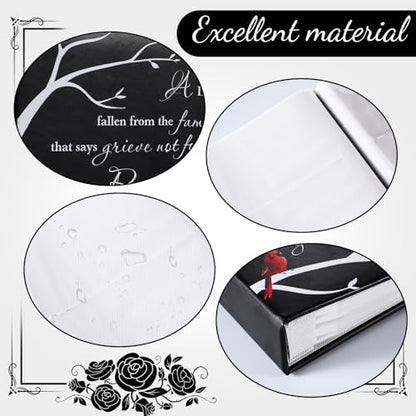 ReliThick Cardinal Funeral Photo Album 4 x 6 Inch 200 Blank Pages Memorial Leather Memory Album Scrapbook for Memorial Service Celebration of Life Decor in Loving Party Supply(Remember the Best Times) - style: Remember the Best Times