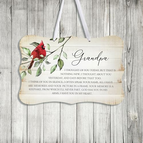 LifeSong Milestones Memorial Wall Hanging Signs Bereavement Keepsake Condolence Funeral Gift For Loss of Loved One 8x12 (Grandpa I Thought Of You (White)) - color: Grandpa I Thought Of You (White)