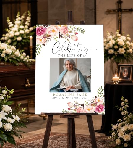 Celebration Life Sign, Custom Memorial Sign, In Loving Memory Sign, Funeral Welcome Sign, Celebration of Life Welcome Sign, Celebration Life Poster -16 - color: Backgrund#16