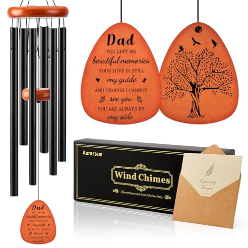 Memorial Gifts for Loss of Dad, 32" Memorial Sympathy Wind Chimes for Loss of Father, Sympathy/Bereavement/Remembrance Gifts for Loss of Father Dad - size: 32" Black Dad