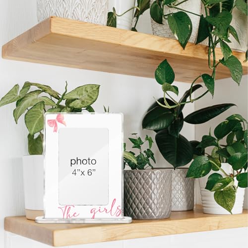 Best Friends Picture Frame Friendship Gifts for Girls Bestie Best Friends Sister, the Girls Acrylic Picture Frames 4 x 6 Inch Photo - color: V-the Girls