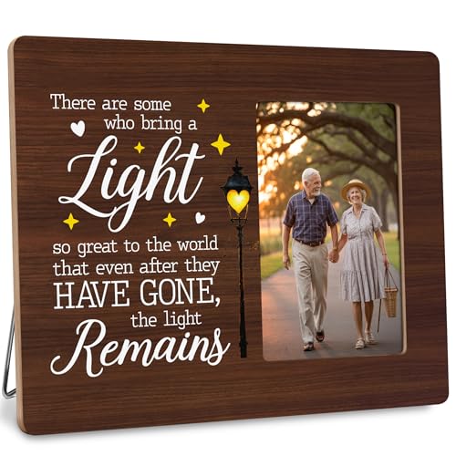 Gifts For Loss Of Mom Dad Grandma, In Loving Memory Picture Frame, There Are Some Who Bring A Light Memorial Frames Fits 4x6 Photo - color: Yellow