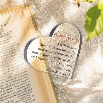 Christian Plaque Sign, Christian Gifts for Women, Inspirational Religious Birthday Gifts, Bible Verse Gifts for Family Sister Friend Mom, Faith Based Decorative Paperweight Accessories - style: Christian 02