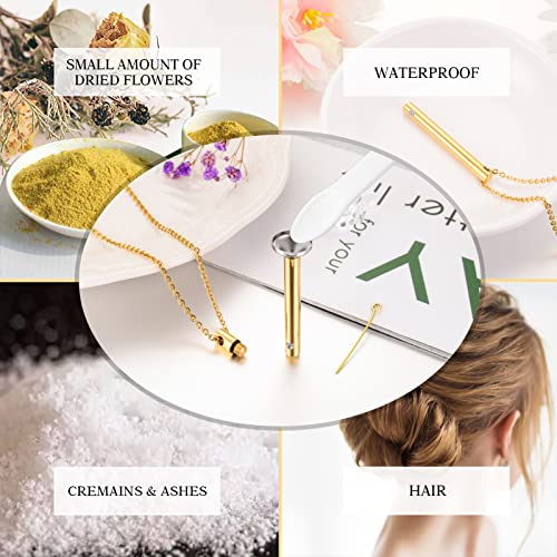 XIUDA Urn Necklace for Ashes Stainless Steel Cremation Necklace with Crystal Memorial Pendant Necklace - color: gold