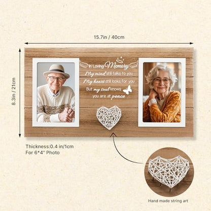 Memorial Gifts for Loss of Dad Mom, Sympathy Gifts for Loss of Dad, Memorial Day Decorations Picture Frame, Bereavement Remembrance Condolence Gift, In Memory of Loved One Gift, Holds 2pcs 4x6 Inches Photos - style: loss of loved one