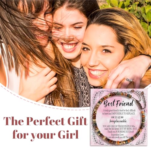Inspirational Birthday Gifts Healing Stone Bracelets for Women Best Sister Girls - color: Friend