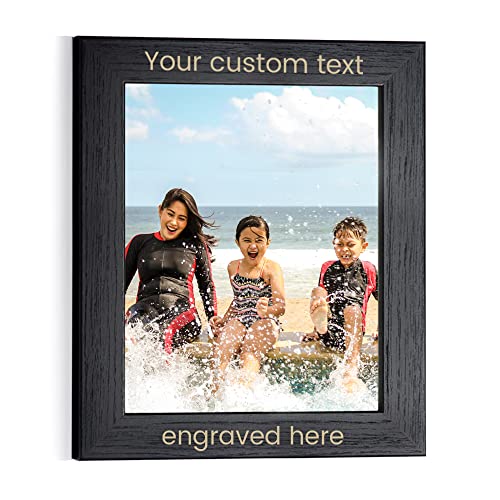 Lifetime Creations Custom 8x10 Vertical Picture Frame, Black Wood | Matte finish, glass front, easel back; add your own text; tabletop or wall; anniversary, wedding, memorial gift