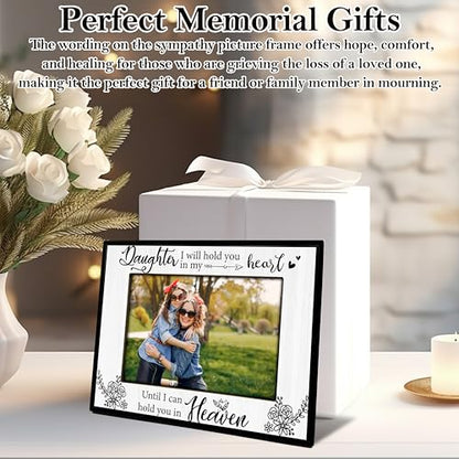 Memorial Gifts for Loss of Daughter, Memorial Picture Frame, Bereavement Gift Photo Frame, Sympathy Gifts for Mother, Fits 4x6 In Photo for Tabletop Display - L10 - style: loss of daughter 2