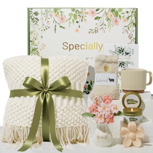 OHATOS Sympathy Gift Baskets for Women, Get Well Soon Care Package Self Care Birthday Gifts for Women, Thinking of You Inspirational Basket After Surgery for Her Wife Mom Friend Sister Girlfriend