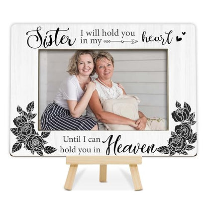 Loss of Sister Sympathy Gifts, Memorial Picture Frame, Remembrance Gifts Wooden Photo Frame with Easel, 4x6 Loss of Sister Picture Frame for Tabletop Display - G03 - style: Loss of Sister Picture Frame