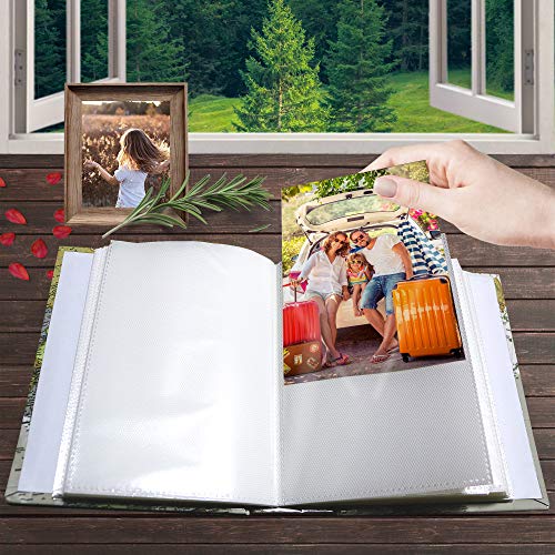 Holoary Photo Albums 4x6 100 Photos, Small Size 1 Picture Per Page, 100 Pockets 4"x6", Printed Book Cover Old Map Adventure Travel Vacation - size: 100 Pockets