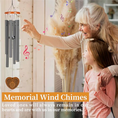 Wind Chimes Outdoor Outside,35" Memorial Wind Chimes,Bereavement Funeral Sympathy Gifts for Loss of Loved One, Mother,Father - size: 35"