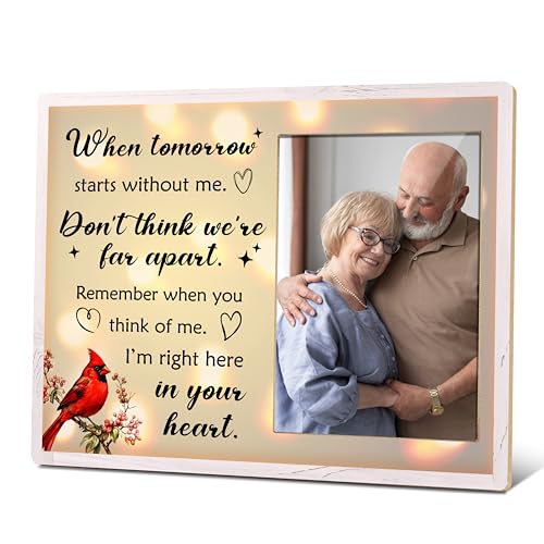 Sympathy Photo Frame, Bereavement Remembrance Gifts For Loss Of Loved One, Cardinal Memorial Picture Frame, When Tomorrow Starts Without Me Frame, Funeral Condolence Gifts 32