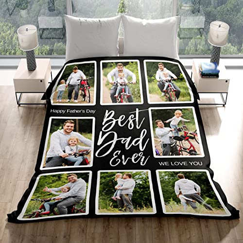 inkArts Custom Photo Blanket, Personalized Gift for Dad from Daughter or Son - color: 8 Photo-1