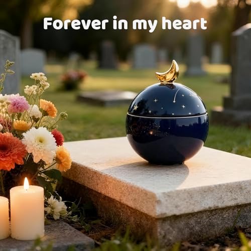 Large Dog Urn for Ashes, Urns for Dogs, Ceramic Pet Memorial Urn, 22-25 oz
