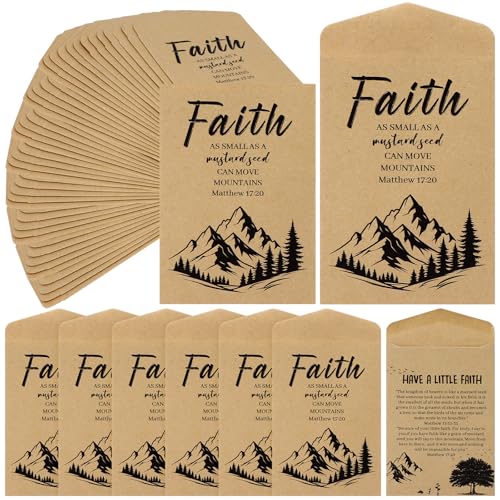 100 Pcs Poppy Memorial Day Envelopes/Mustard Seed of Faith Envelopes No Seed (Mustard Seed)