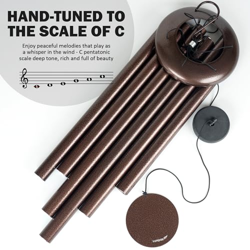 Vanquer Large Wind Chimes for Outside Deep Tone - 48'' Wind Chimes Outdoor Clearance, Deep Tone, Memorial, Sympathy Gift, Garden Patio, Home Décor, Bronze - size: 48" Bronze