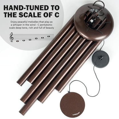 Vanquer Large Wind Chimes for Outside Deep Tone - 48'' Wind Chimes Outdoor Clearance, Deep Tone, Memorial, Sympathy Gift, Garden Patio, Home Décor, Bronze - size: 48" Bronze
