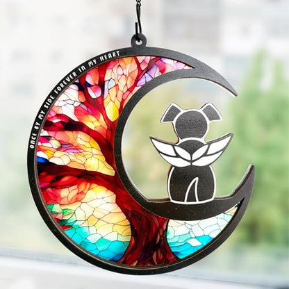 BamLue DIY Dog Angel Memorial Suncatcher, Memorial Gifts for Loss of Dog,Loss of Pet Sympathy Gift, Life Tree of Loss of Sympathy Gift - color: Life Tree-angel Dog
