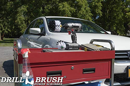 Car Cleaning Supplies - Car Tire Cleaner - Carpet and Upholstery Scrubbing | Truck Detail Brush - Wheel Brushes - Truck Toolbox Scrubber - Windshield Glass Cleaner Brush - Home Leather Cleaning Tool - color: White