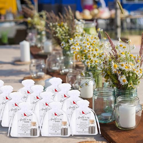 Tanlade 100 Set Funeral Favor Memorial Seed Packet for Guest, Cardinal - style: Cardinal