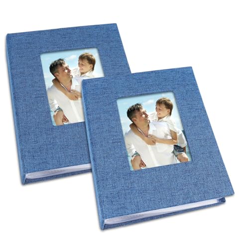 Vienrose 4x6 Mini Photo Album, 2 Pack, 52 Photos, Blue - color: Blue, size: 4x6 26 Pockets