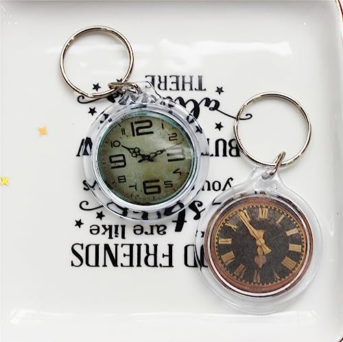 BetterJonny 20Pcs Acrylic Picture Keychain Blanks in Clear Acrylic Picture Frame Keyrings - color: Round