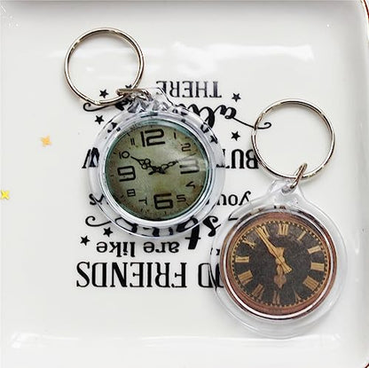 BetterJonny 20Pcs Acrylic Picture Keychain Blanks in Clear Acrylic Picture Frame Keyrings - color: Round