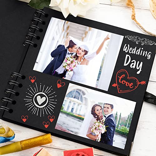 Scrapbook Album, 36 Pages, 7 x 7 Inch, Black Photo Album, Scrap Book | Hardcover with Thick 250 GSM Kraft Paper, Ideal for Your Scrapbooking Albums, Art & Craft Projects (Black, 7 x 7 Inch) - color: Black, size: 7 X 7 Inch