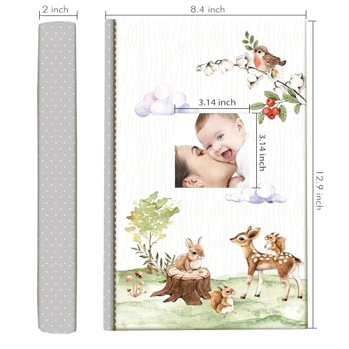 Holoary Baby Photo Album 4” x 6” 300 Photos, Newborn Baby Keepsake Gifts for Baby Boy/Girl and New Parents, Woodland Animals Design Baby Photo Albums - size: 8.4''x12.9''