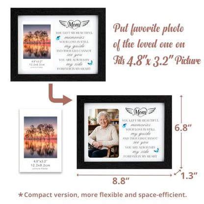 Memorial Gift LED Shadow Box 3.8x8.8 Picture Frame Sympathy for Loss of Mom - size: Mom Memorial Compact Version