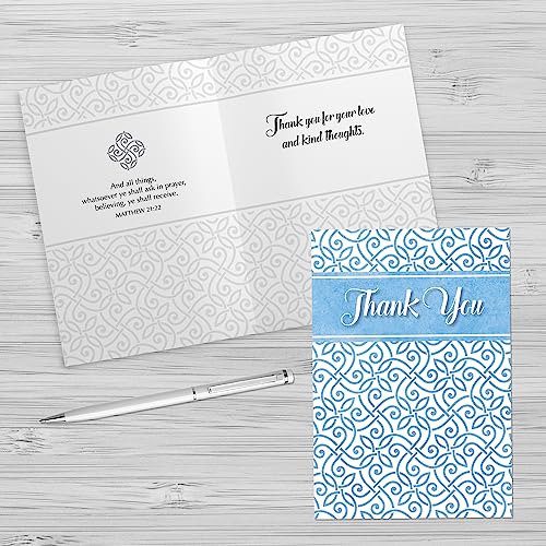 Faithfully Yours Designer Greetings Inspirational Thank You Boxed Card | Biblical Scripture Verse, Faith Based Sentiment, Boxed Card Set, Matching Envelopes