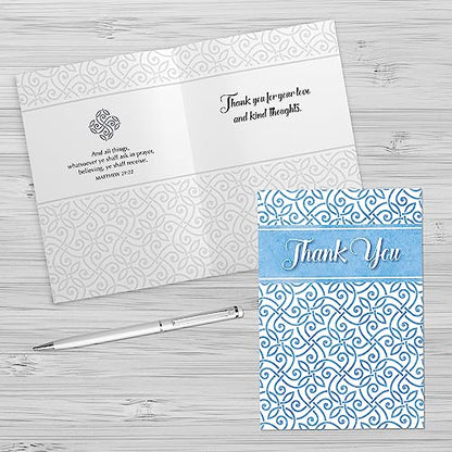 Faithfully Yours Designer Greetings Inspirational Thank You Boxed Card | Biblical Scripture Verse, Faith Based Sentiment, Boxed Card Set, Matching Envelopes