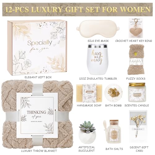 Get Well Gifts for Women Self Care Gifts Basket - Relaxing Spa Care Package After Surgery Mothers Day gifts - Feel Better Sympathy Mothersday Birthday Gift for Her Mom Sister Friend Wife (Khaki) - color: Khaki