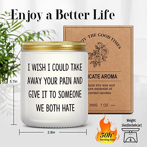 Get Well Gifts for Women Men, Feel Better, Recovery After Surgery | Funny Comfort Gift for Cancer, Breakup, Grieving Friend, Patient, Sorry for Your Loss, Sympathy Bereavement Candle, Lavender
