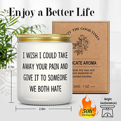 Get Well Gifts for Women Men, Feel Better, Recovery After Surgery | Funny Comfort Gift for Cancer, Breakup, Grieving Friend, Patient, Sorry for Your Loss, Sympathy Bereavement Candle, Lavender