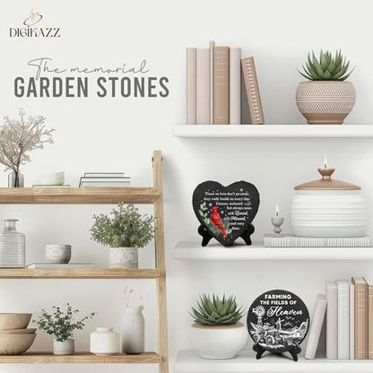 Cardinal Heart Shape Memorial Garden Stone, Sympathy Gift Those We Love Don't Go Away, Loving Memory Stepping Stones Outdoor, Memorial Gifts Loss of Loved One on Christmas