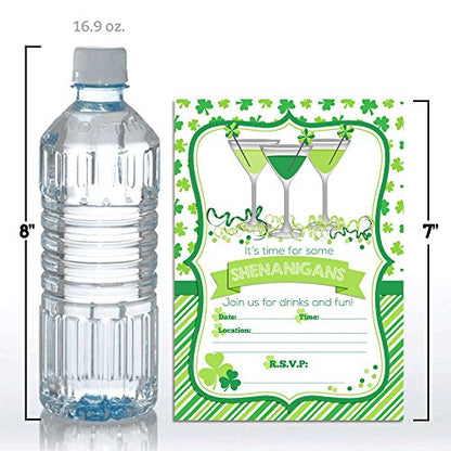 Amanda Creation St. Patrick's Day Shenanigans Party Fill in Invitations set of 20 with envelopes - style: Shenanigans