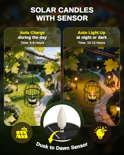 SoulBay Hanging Solar Lanterns Outdoor Waterproof for Patio Garden Decor